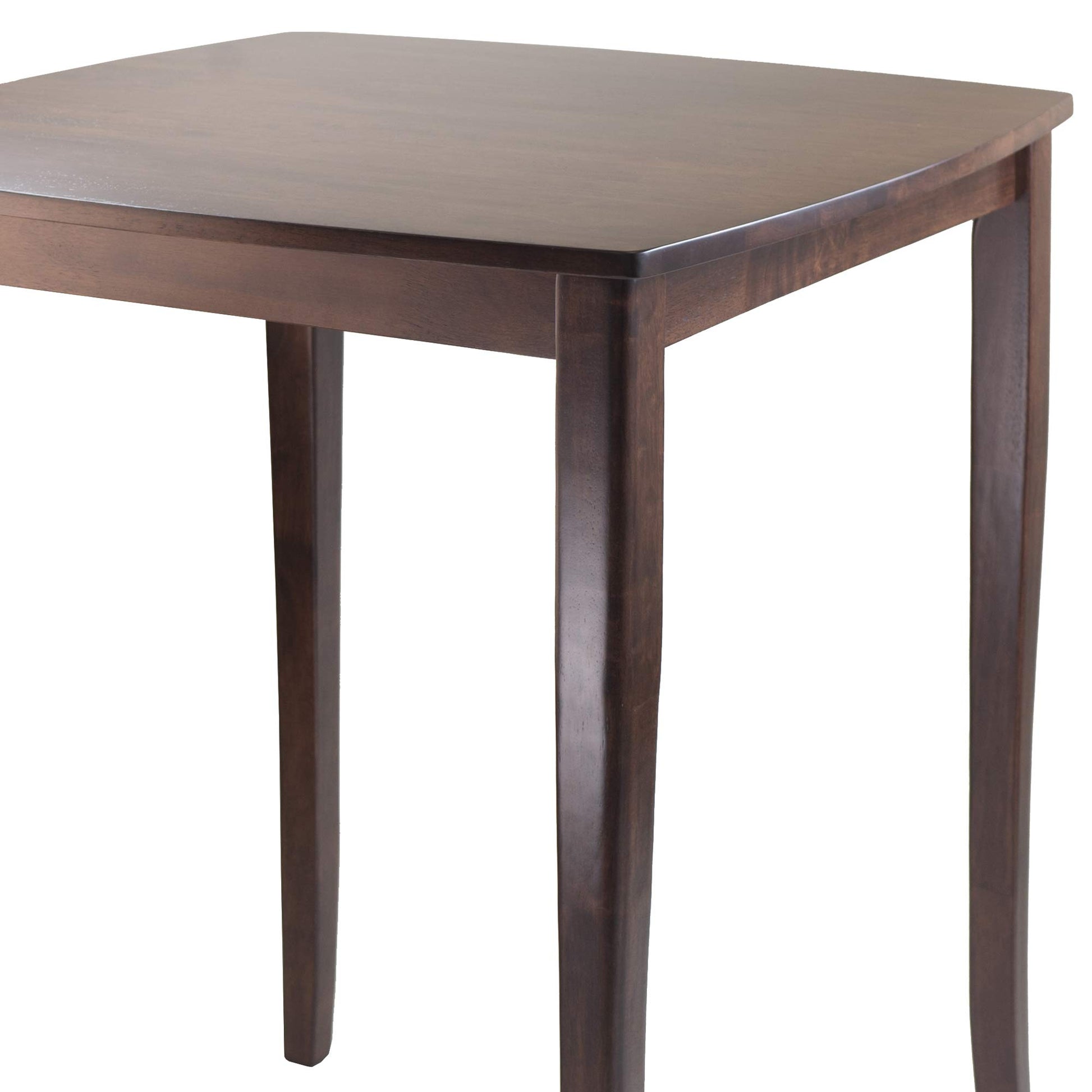 TABLE | CasaFoyer  Wood Inglewood High Table | Elegant & Versatile | Tapered Legs & Curved Profile | Walnut Finish | Fits Small Spaces | Accommodates 4 Guests | Easy Assembly | 33.86 W x 33.86 D x 38.9 H | casafoyer.myshopify.com