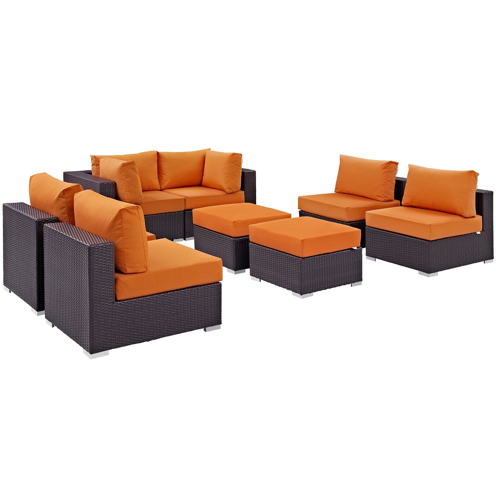 kitchen and dining room sets | CasaFoyer Convene Outdoor Sectional Set | Durable Rattan & Aluminum Frame | Weather-Resistant Cushions | 8 Piece Patio Sofa Set | casafoyer.myshopify.com
