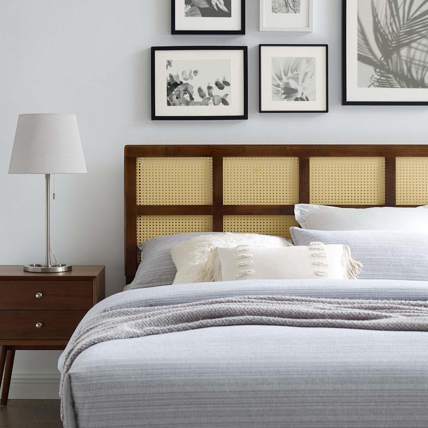 headboards | CasaFoyer Luana Cane Woven Rattan King Headboard | Tropical Vibes | Mid-Century Modern Style | Durable Solid Rubberwood | Easy Assembly | casafoyer.myshopify.com