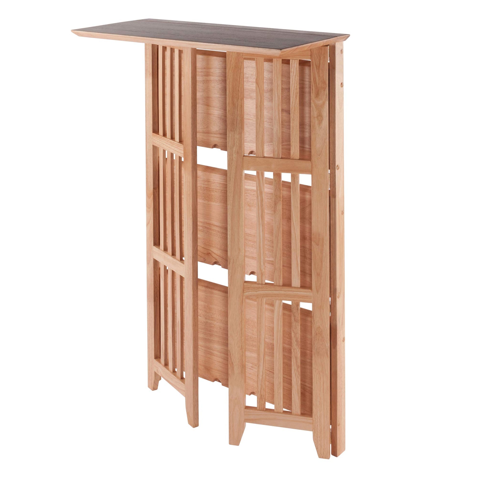 SHELF | Ergode Mission Foldable Shelf | Space-saving Storage Unit | 4 Shelves | 26W x 12.3D x 42H | Supports up to 50 lbs | Natural Finish | casafoyer.myshopify.com