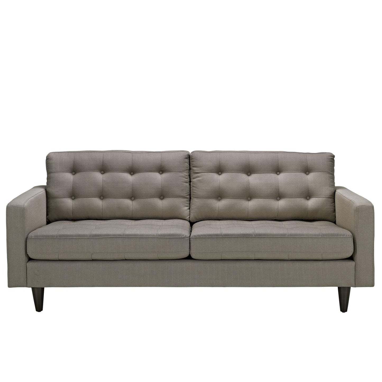 ottomans | CasaFoyer Empress Tufted Button Sofa | Luxurious Upholstered Furniture | Complete Home Furnishing Solution | Regal Armrests | Solid Wood Legs | Bonded Leather Upholstery | Granite | casafoyer.myshopify.com