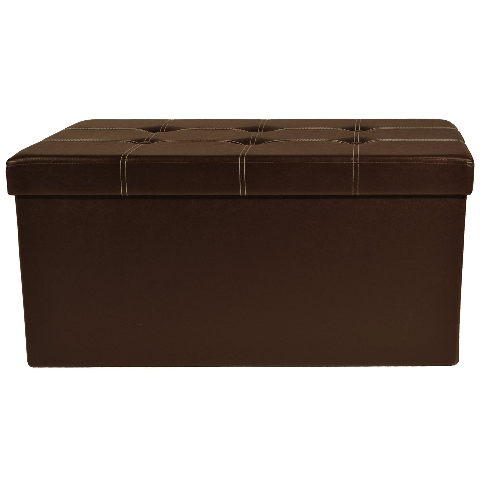 ottomans | CasaFoyer Collapsible Tufted Storage Ottoman | Versatile & Convenient | Spacious Interior | Stylish & Durable | 30x15 | Supports 500 lbs | Faux Leather | casafoyer.myshopify.com