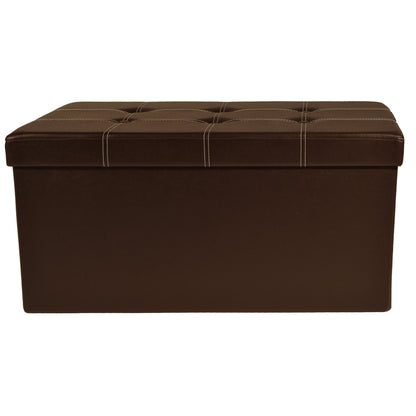 ottomans | CasaFoyer Collapsible Tufted Storage Ottoman | Versatile & Convenient | Spacious Interior | Stylish & Durable | 30x15 | Supports 500 lbs | Faux Leather | casafoyer.myshopify.com