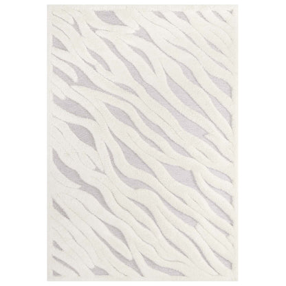area rugs | CasaFoyer Current Abstract Wavy Striped 5x8 Shag Area Rug | Ivory/Light Gray | Luxurious Polyester & Chenille Blend | Durable Jute Backing | Easy to Maintain | Protects Floors | Plush Support | casafoyer.myshopify.com