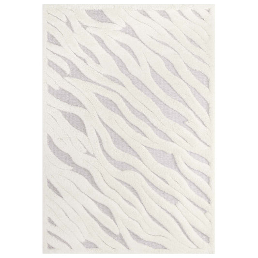 area rugs | CasaFoyer Current Abstract Wavy Striped 5x8 Shag Area Rug | Ivory/Light Gray | Luxurious Polyester & Chenille Blend | Durable Jute Backing | Easy to Maintain | Protects Floors | Plush Support | casafoyer.myshopify.com