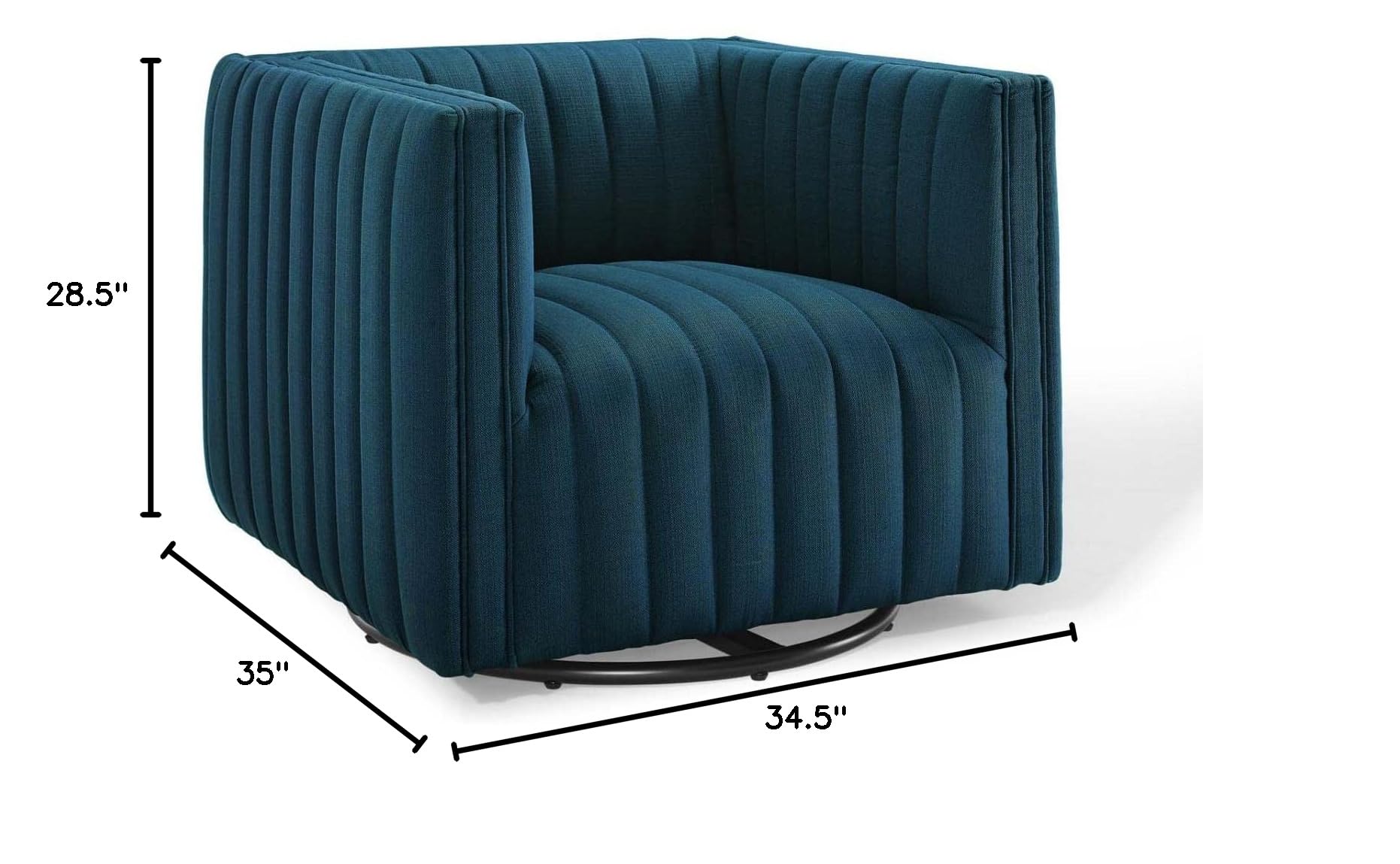 home office desk chairs | CasaFoyer Conjure Channel Tufted Fabric Swivel Armchair | Luxurious & Elegant | Retro Modern Style | Comfortable Seating | Rotating Base | Supports up to 441 lbs | Fully Assembled | Azure | casafoyer.myshopify.com