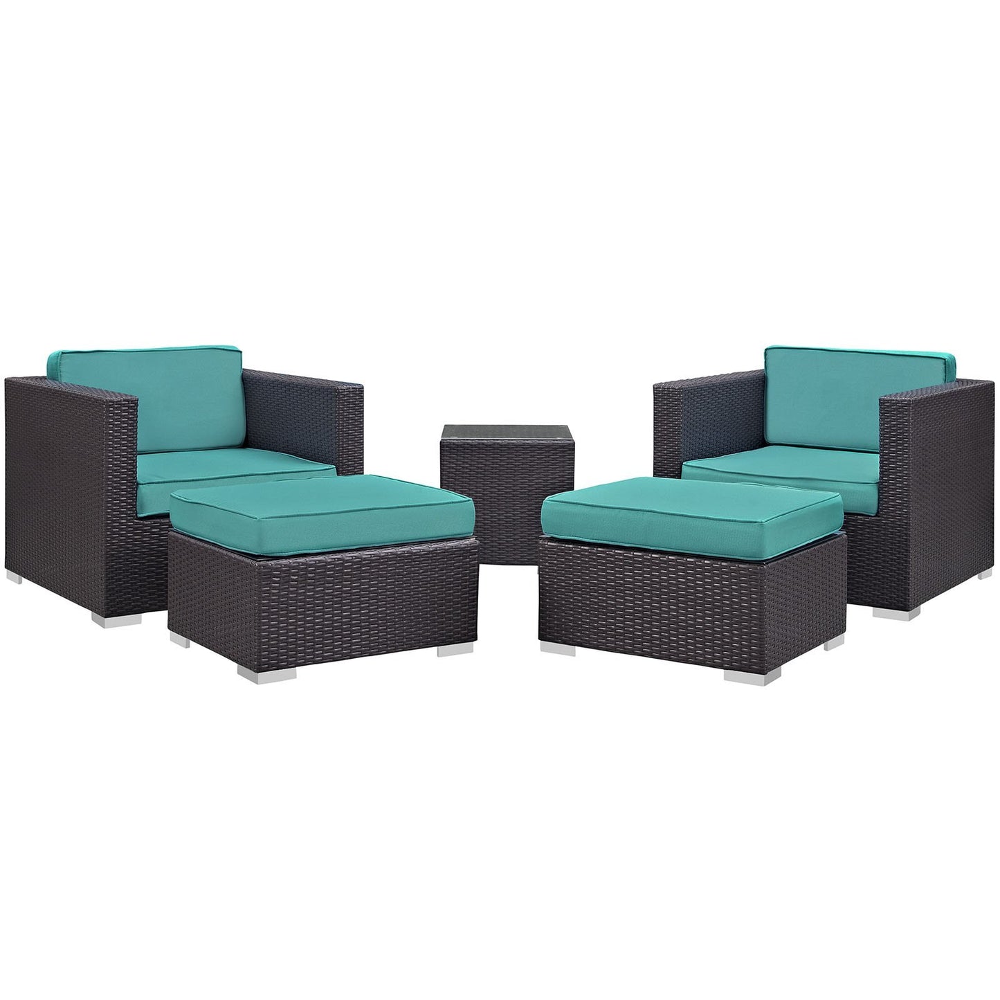 kitchen and dining room sets | CasaFoyer Convene Outdoor Sectional Set | Rattan & Aluminum Frame | All-Weather Cushions | Patio Sofa, Armchair, Ottoman, Side Table | casafoyer.myshopify.com