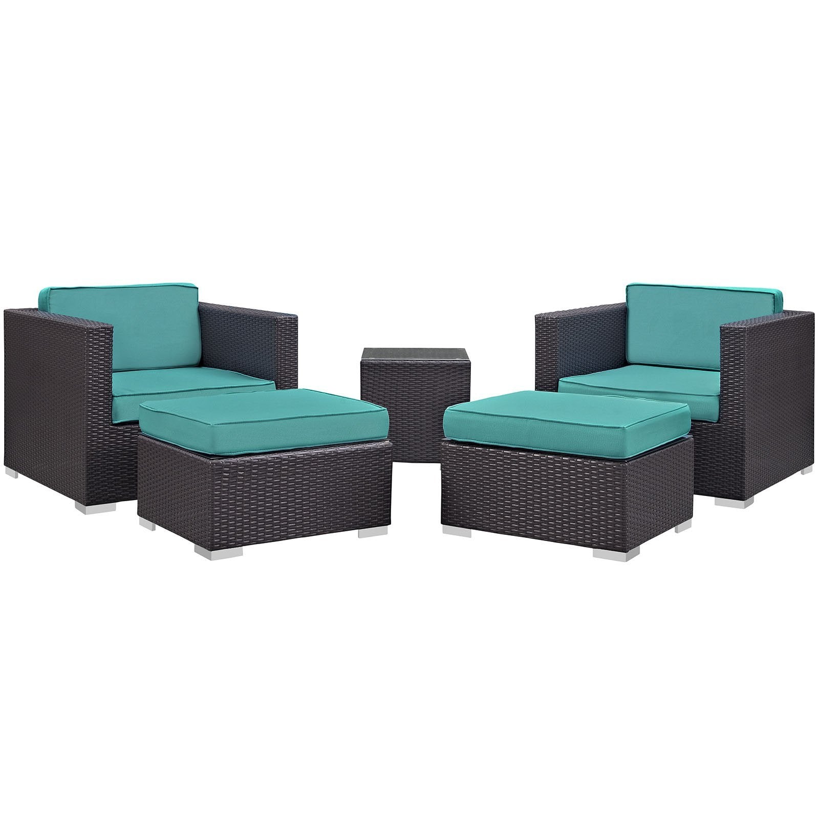 kitchen and dining room sets | CasaFoyer Convene Outdoor Sectional Set | Rattan & Aluminum Frame | All-Weather Cushions | Patio Sofa, Armchair, Ottoman, Side Table | casafoyer.myshopify.com