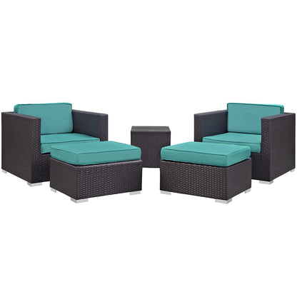 kitchen and dining room sets | CasaFoyer Convene Outdoor Sectional Set | Rattan & Aluminum Frame | All-Weather Cushions | Patio Sofa, Armchair, Ottoman, Side Table | casafoyer.myshopify.com