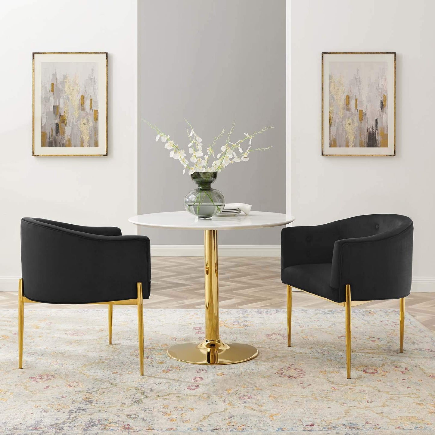 sofa tables | Ergode Savour Tufted Performance Velvet Accent Armchairs | Set of 2 | Elegant & Versatile | Stain-Resistant Upholstery | Comfortable Seating | Chrome Gold Legs | casafoyer.myshopify.com