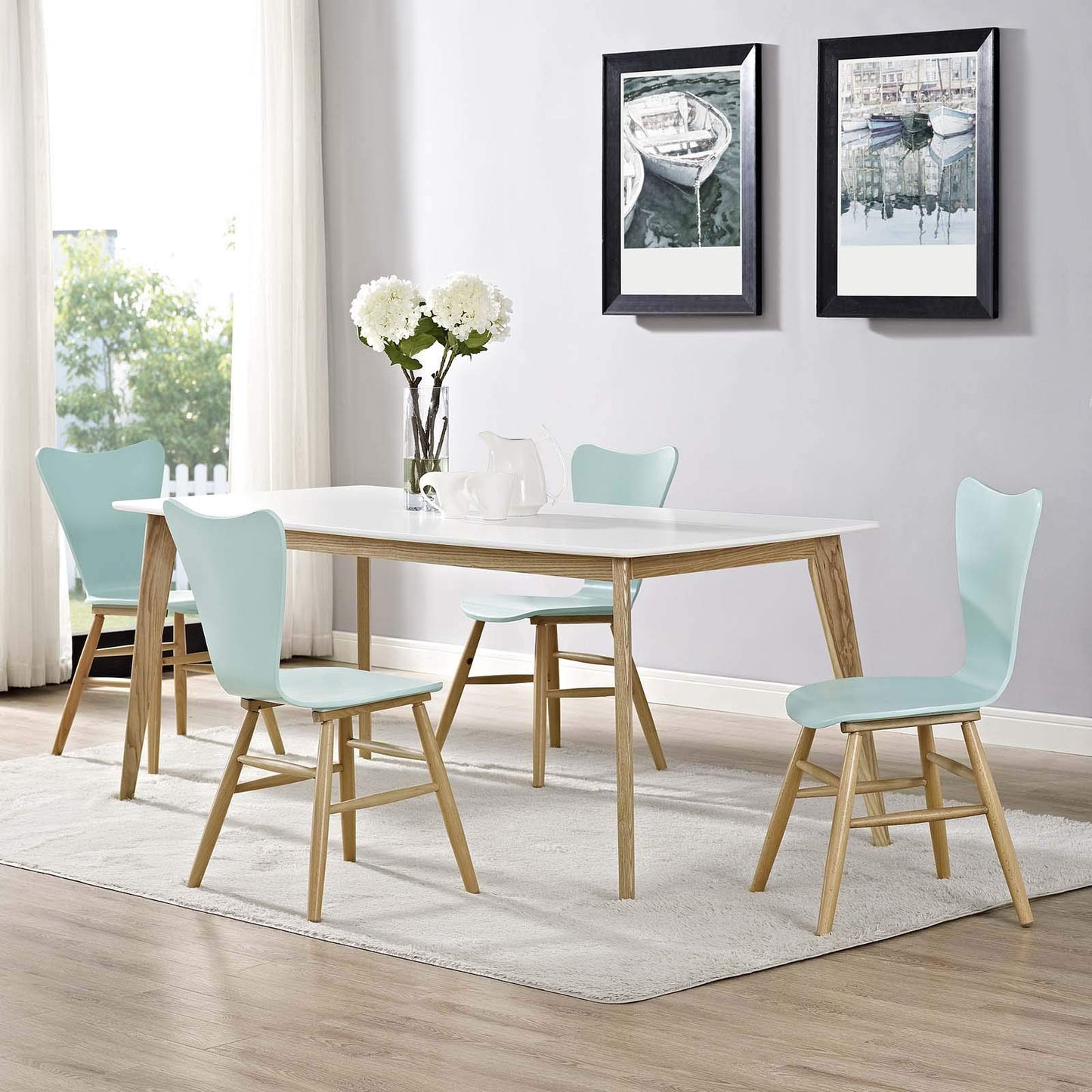 home office desk chairs | CasaFoyer Cascade Dining Chair Set of 4 | Mid-Century Modern Design | Contoured Waterfall Seat | Flared Back | Painted Bentwood | Beechwood Legs | 331lb Weight Capacity | casafoyer.myshopify.com
