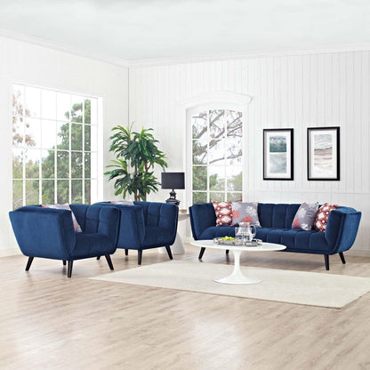 kitchen and dining room sets | CasaFoyer Bestow Performance Velvet Living Room Set | Luxurious Stain-Resistant Design | Comfortable & Elegant | Includes Sofa & Armchairs | Navy | casafoyer.myshopify.com