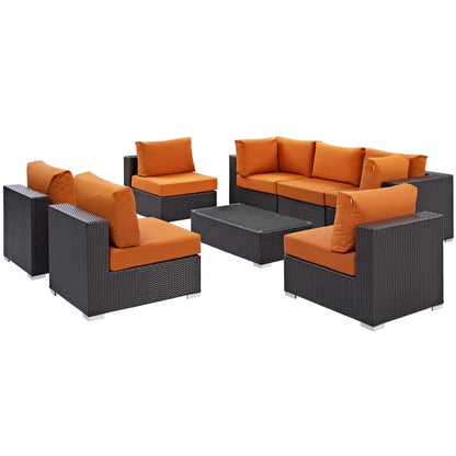 kitchen and dining room sets | CasaFoyer Convene Outdoor Sectional Set | Durable Rattan Weave | Weather-Resistant Cushions | 8 Piece Patio Furniture | casafoyer.myshopify.com