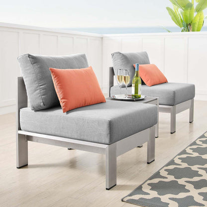 kitchen and dining room sets | CasaFoyer Shore Aluminum 3 Piece Outdoor Patio Furniture Set | Weatherproof | Sunbrella Cushions | Stylish & Reliable | Includes 2 Armless Chairs & 1 Side Table | casafoyer.myshopify.com