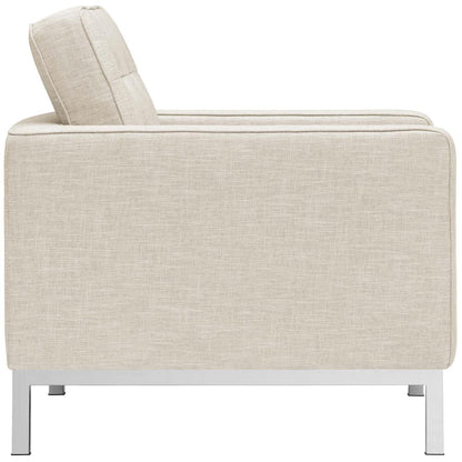 home office desk chairs | CasaFoyer Loft Armchair | Mid-Century Modern | Stainless Steel Frame | Tufted Back & Seat | Symbol of Progress & Comfort | Preferred by Fortune 500 Companies | casafoyer.myshopify.com
