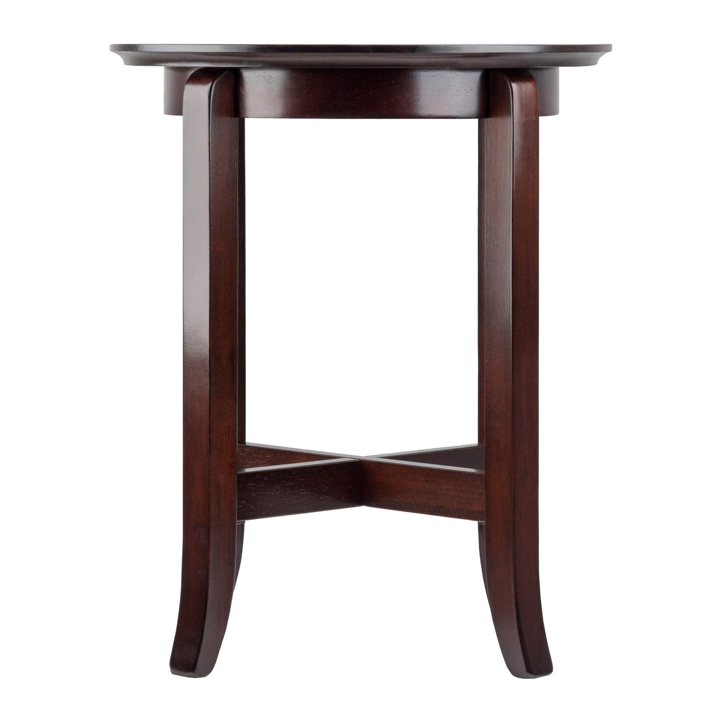 TABLE | Ergode  Wood Toby Round Accent Table | 18 Diameter | Espresso Finish | Solid Wood Construction | X Cross Stretcher | Easy Assembly | 18.03 W x 18.03 D x 21.97 H | 10.8 lbs. | casafoyer.myshopify.com