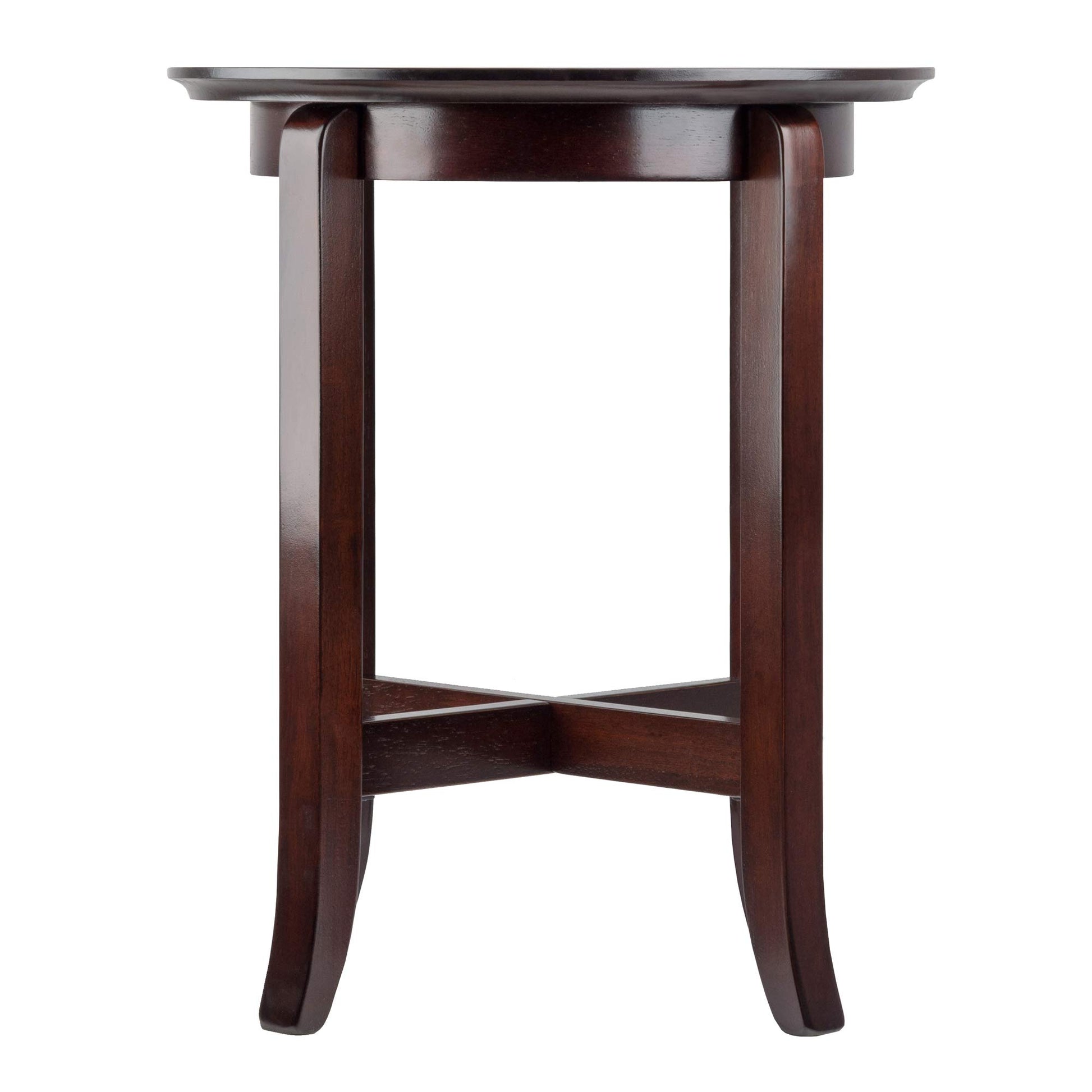TABLE | Ergode  Wood Toby Round Accent Table | 18 Diameter | Espresso Finish | Solid Wood Construction | X Cross Stretcher | Easy Assembly | 18.03 W x 18.03 D x 21.97 H | 10.8 lbs. | casafoyer.myshopify.com