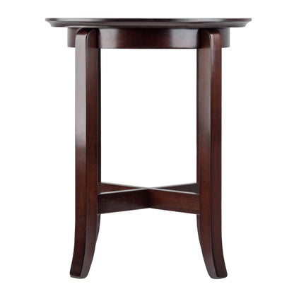 TABLE | Ergode  Wood Toby Round Accent Table | 18 Diameter | Espresso Finish | Solid Wood Construction | X Cross Stretcher | Easy Assembly | 18.03 W x 18.03 D x 21.97 H | 10.8 lbs. | casafoyer.myshopify.com