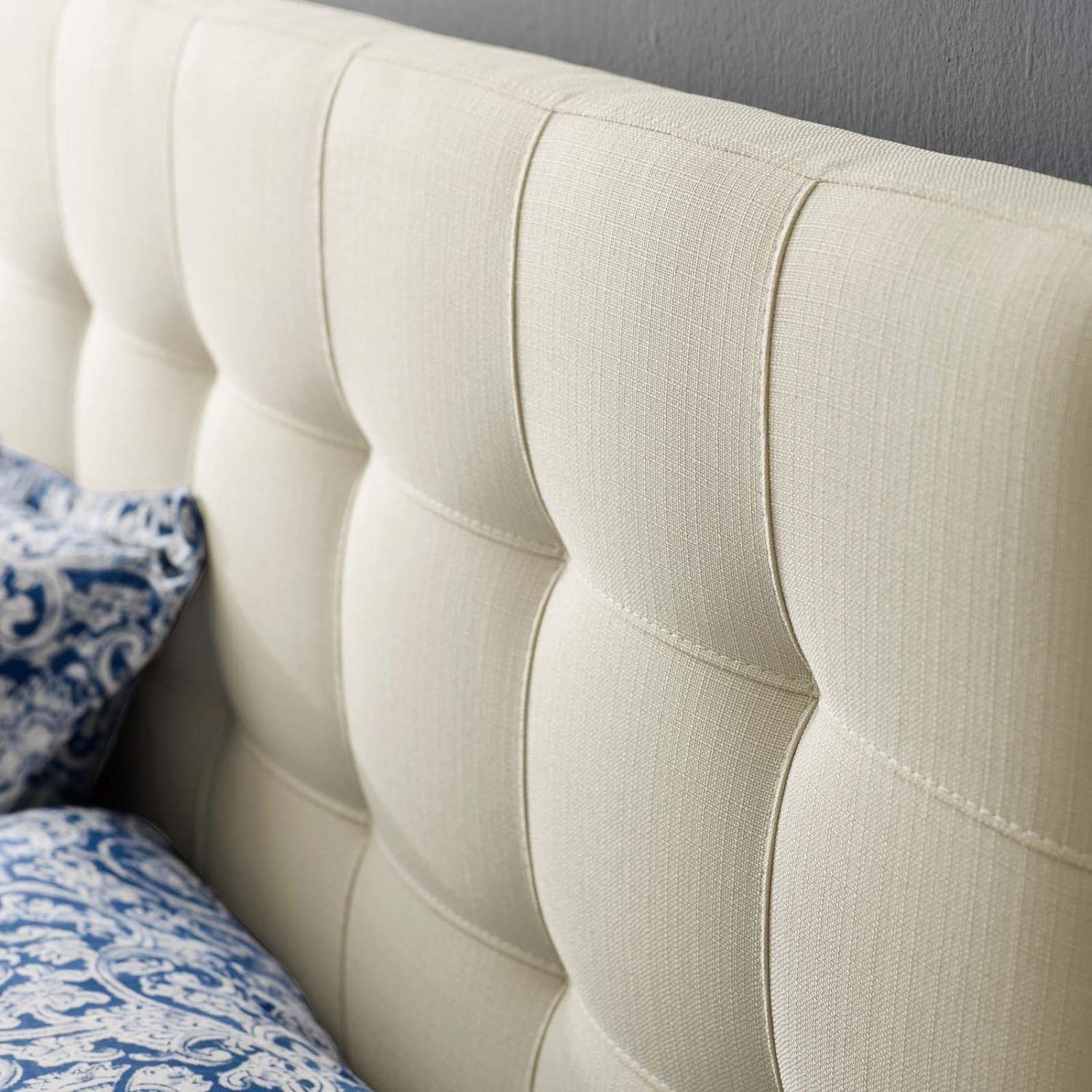 headboards | CasaFoyer  Lily King Upholstered Linen Fabric Tufted Headboard | Elegant Ivory Design | Contemporary & Modern Bedrooms | casafoyer.myshopify.com