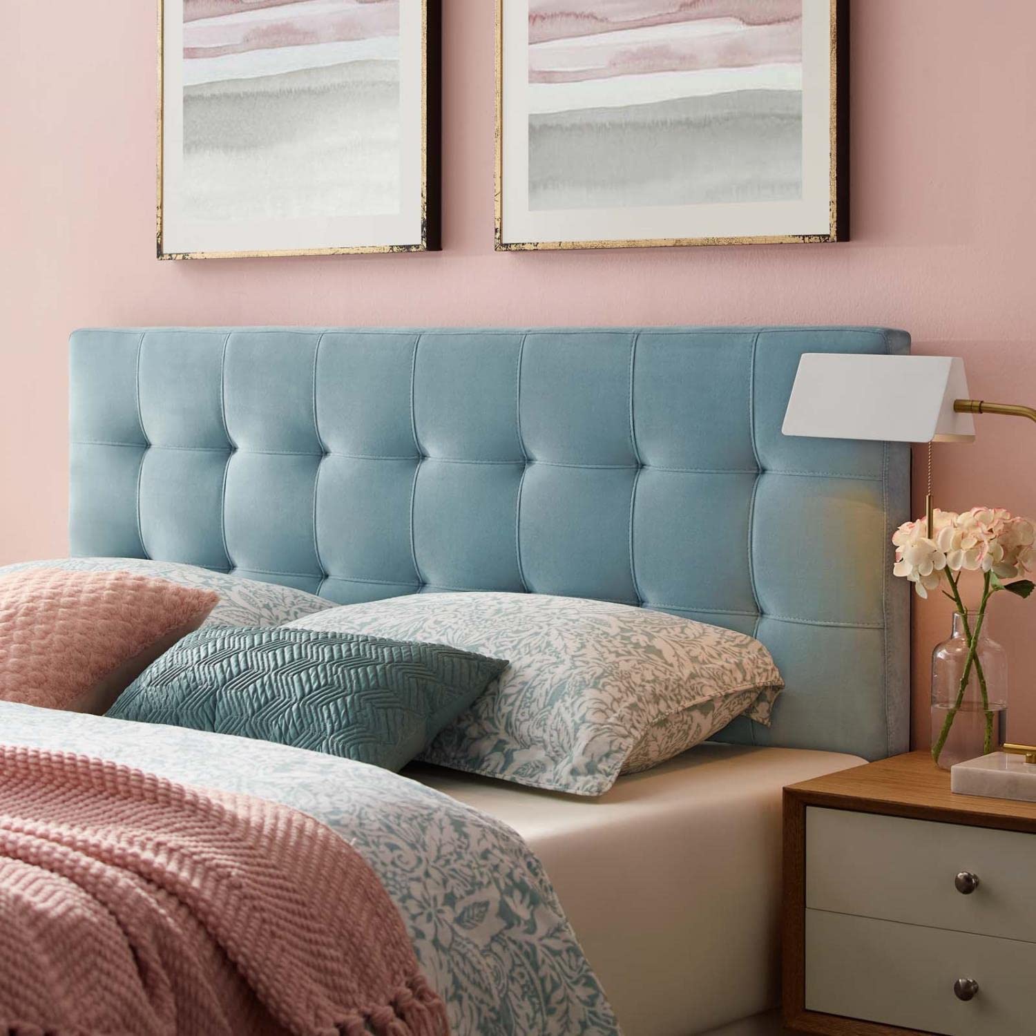 headboards | CasaFoyer Lily Queen Biscuit Tufted Performance Velvet Headboard | Elegant & Luxurious | Stain-Resistant | Height-Adjustable | Master Bedroom or Guest Suite Upgrade | casafoyer.myshopify.com