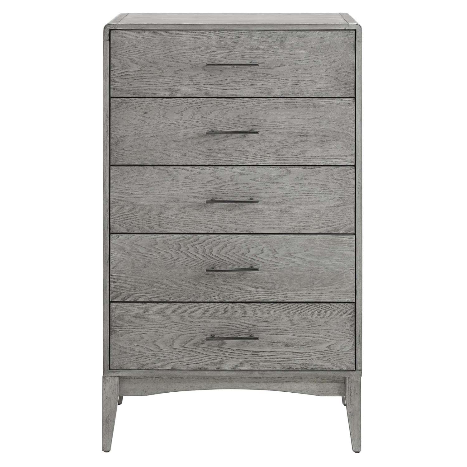 DRESSER | CasaFoyer Georgia Wood 5-Drawer Chest | Rustic Farmhouse Style | Solid Rubberwood | Ample Storage | Easy-Glide Drawers | Assembly Required | casafoyer.myshopify.com