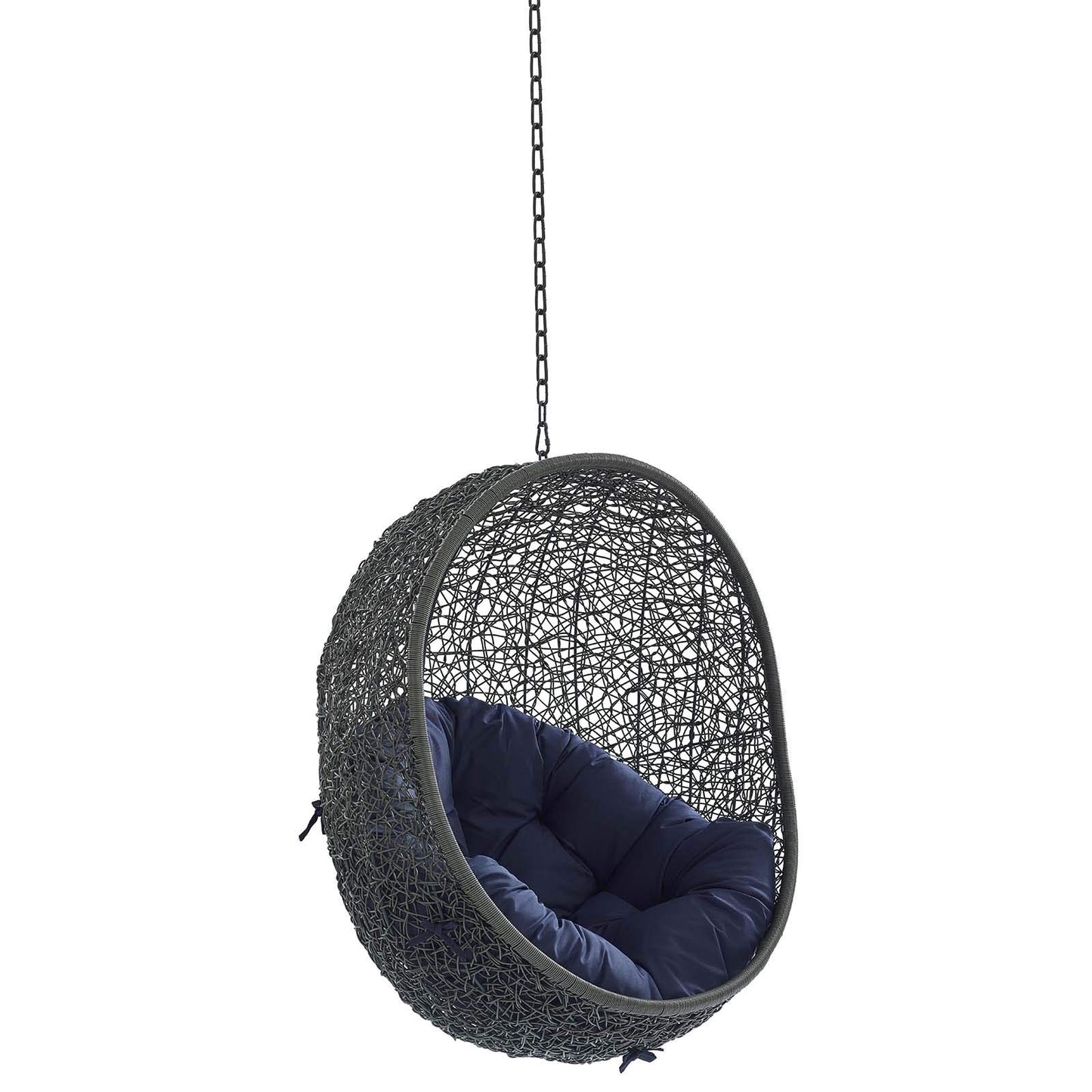 porch swings | Ergode Hide Outdoor Patio Swing Chair | Tranquil Island Escape | Synthetic Rattan Weave | Sunbrella Cushion | Powder-Coated Steel Frame | Adjustable Chain | Indoor/Outdoor Lounge Furniture | UV Resistant | Gray Navy | casafoyer.myshopify.com
