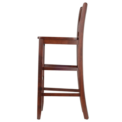 STOOL_SEATING | CasaFoyer  Wood Victor V-Back Bar Stools - Set of 2 | Antique Walnut Finish | Solid Beech Wood | 30 Height | Comfortable Seats | Stable & Stylish | Easy Assembly | casafoyer.myshopify.com