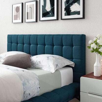 Bed | CasaFoyer Julia Queen Platform Bed | Mid-Century Elegance | Biscuit Tufted | Polyester Upholstery | Sturdy Frame | Wood Legs | Comfortable Foam Padding | No Box Spring Needed | Blue | casafoyer.myshopify.com