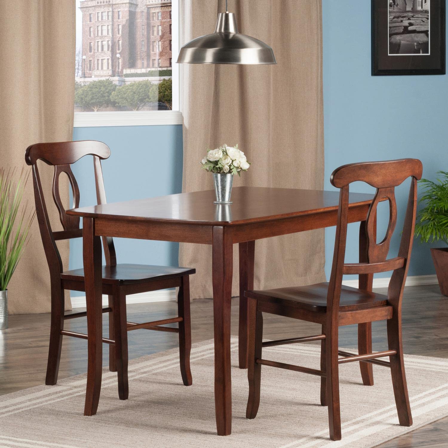 childrens table and chair sets | CasaFoyer Inglewood 3-Piece Dining Table Set | Solid Wood | French Country Farmhouse Charm | Walnut Finish | Renaissance Chairs | Assembly Required | 47.24 W x 29.53 D x 29.13 H | casafoyer.myshopify.com