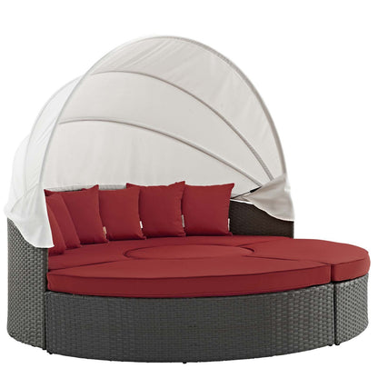 Patio Furniture Sets | Sojourn Outdoor Patio Furniture Collection | Sectional Sofa Daybed with Sunbrella Cushions | Retractable Canopy | Ottomans | casafoyer.myshopify.com