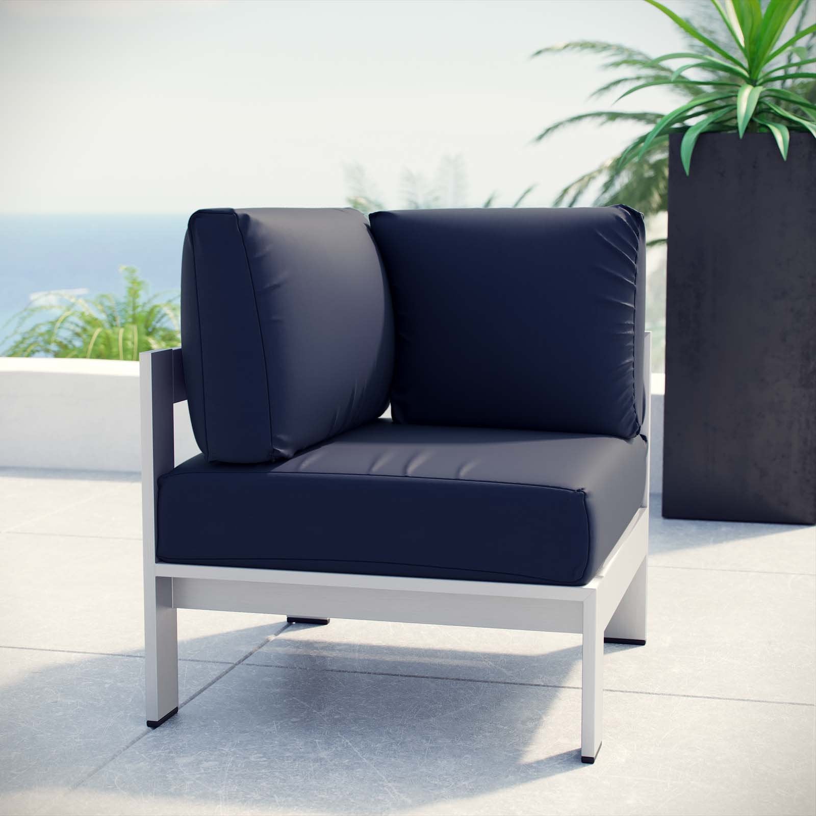 patio bistro sets | CasaFoyer Shore Outdoor Patio Corner Arm Chair | Sturdy Aluminum Frame | Weather-Tested Fabric | Stylish & Functional | Set of 1 | casafoyer.myshopify.com