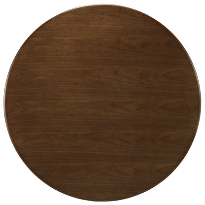Dining Table | Lippa 47 Round Walnut Dining Table | Iconic Modern Design | Seamless Organic Shape | Aluminum Tapered Base | Chip-Resistant Finish | casafoyer.myshopify.com