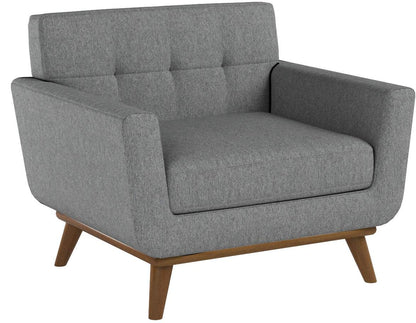 home office desk chairs | CasaFoyer Engage Armchair Set of 2 | Cozy Lounging Experience | Stylish Tufted Buttons | Cherry Wood Legs | casafoyer.myshopify.com