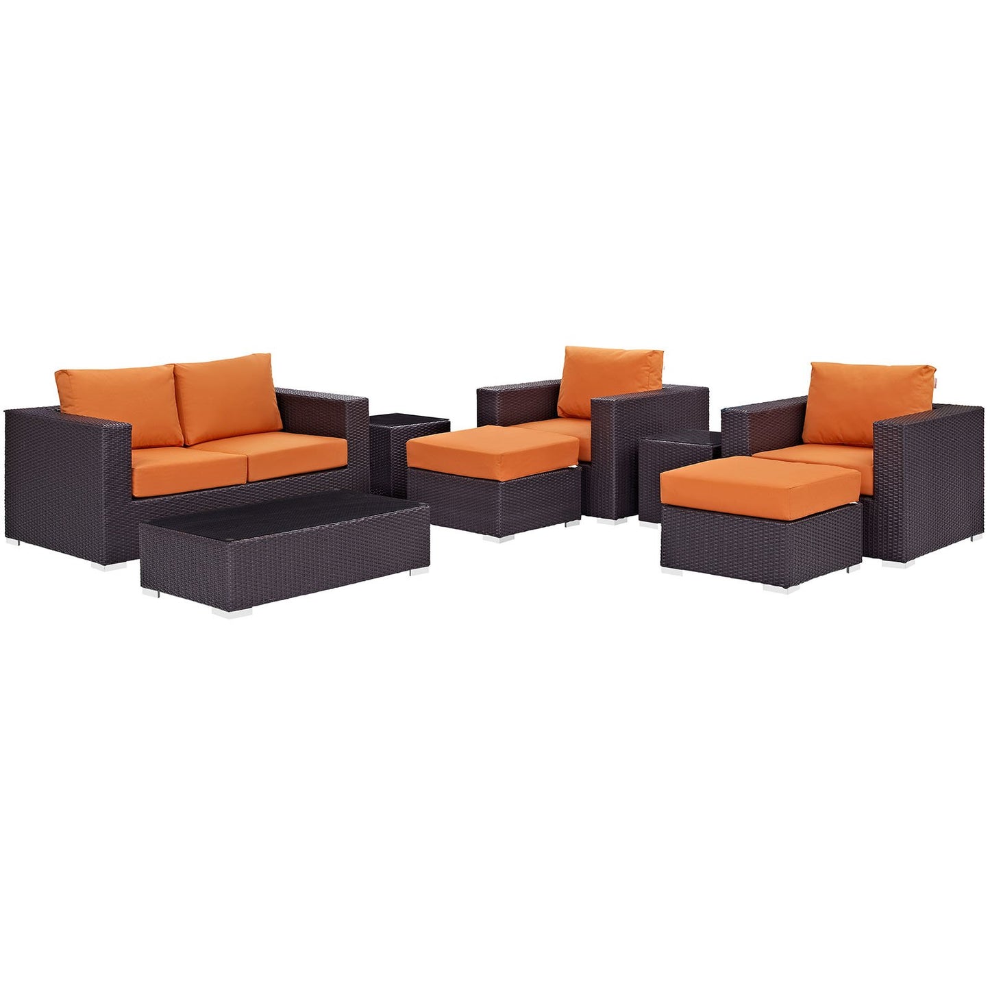 kitchen and dining room sets | CasaFoyer Convene Outdoor Sectional Set | Durable Rattan & Aluminum Frame | Weather-Resistant Cushions | Patio Sofa, Loveseat, Armchairs, Ottomans, Coffee Table | casafoyer.myshopify.com