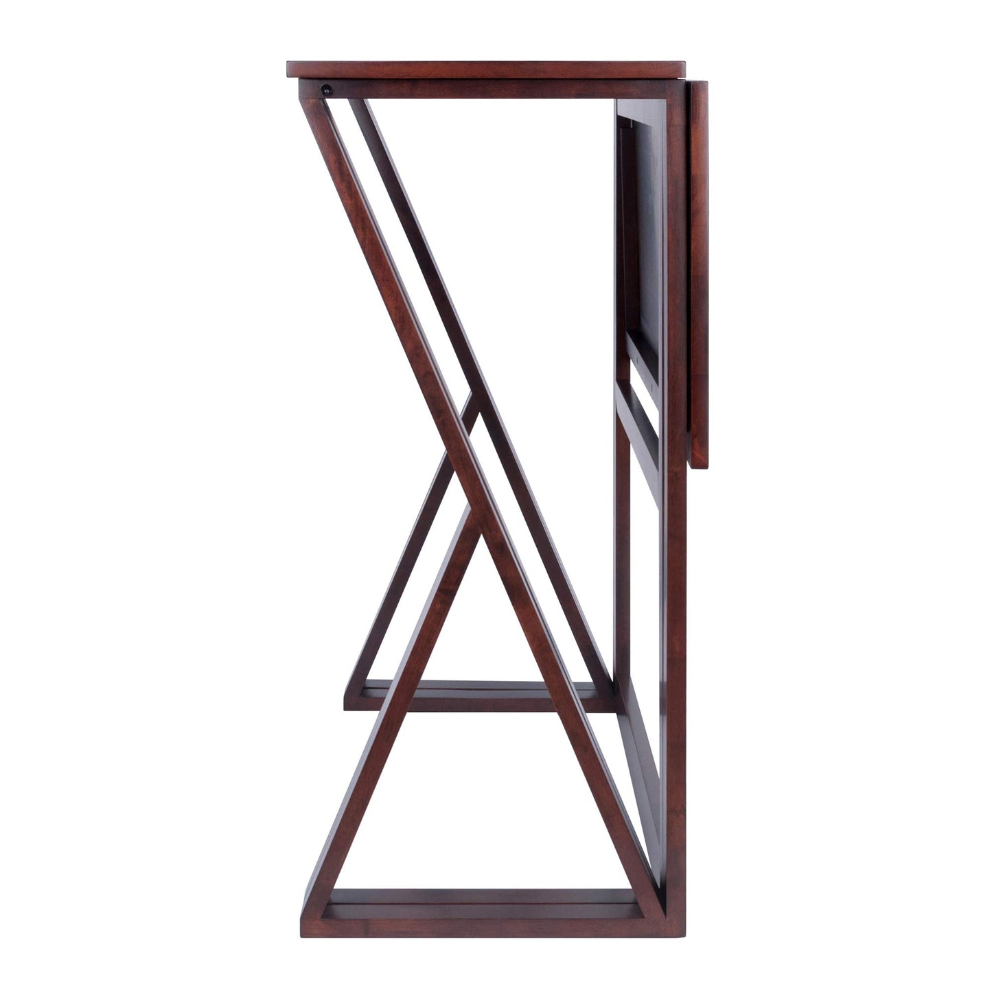 TABLE | CasaFoyer Harrington Drop Leaf High Table | Solid Wood | Walnut Finish | 39.37W x 31.5D x 36.22H | Convenient Drop Leaf Extension | casafoyer.myshopify.com