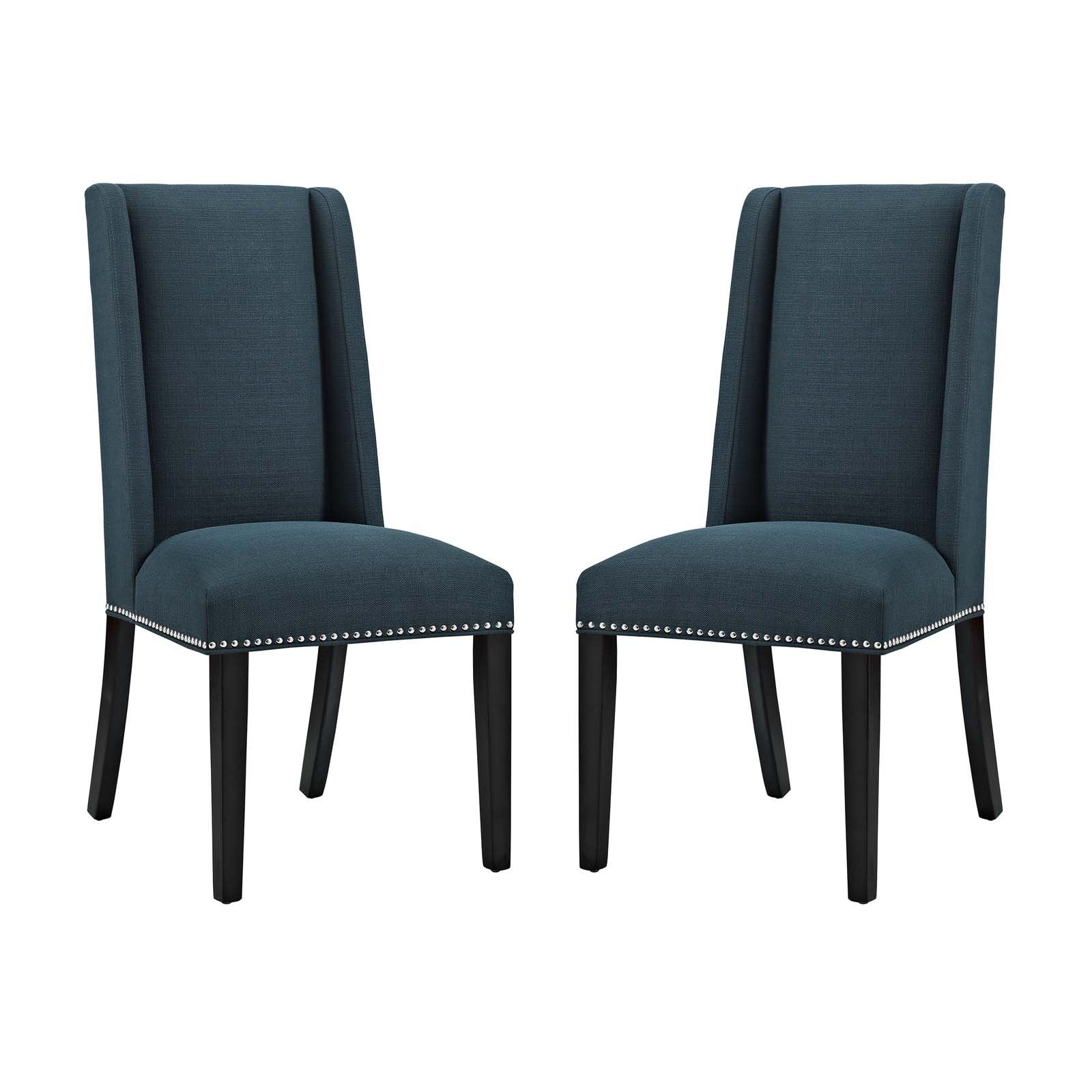 home office desk chairs | CasaFoyer Baron Dining Chair Set of 2 | Elegant Upholstered Seats | Nailhead Trim | Sturdy Wooden Frame | Non-Marking Foot Glides | casafoyer.myshopify.com