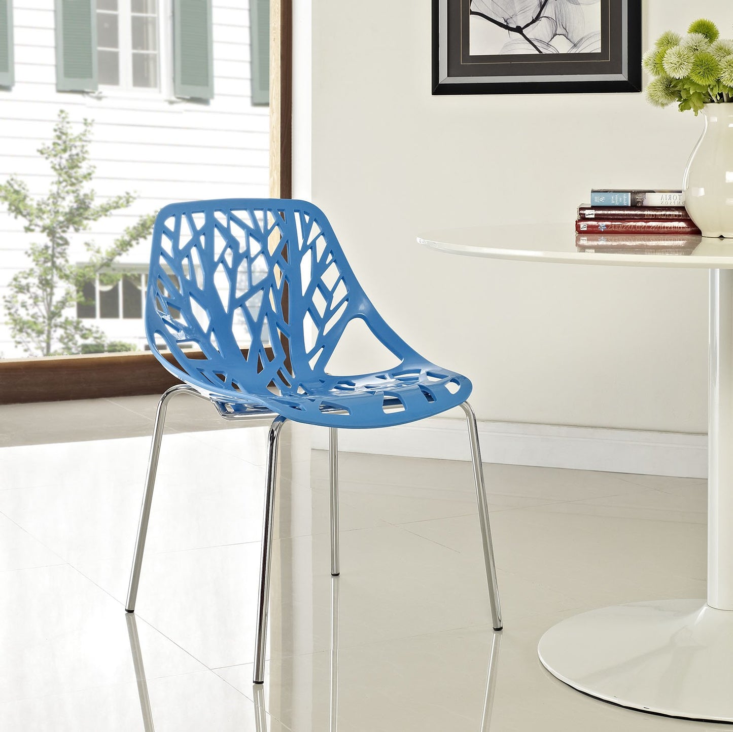 home office desk chairs | CasaFoyer Captivating Stencil Dining Chair | Activate Your Senses | Elevate Dining Experience | Exquisite Design - Blue | casafoyer.myshopify.com