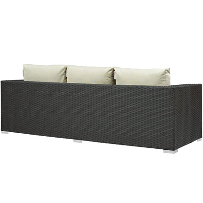 Patio Furniture Sets | Sojourn Outdoor Patio Sofa | Sturdy & Versatile Seating | Sunbrella Cushions | Synthetic Rattan | UV Protection | Aluminum Frame | casafoyer.myshopify.com