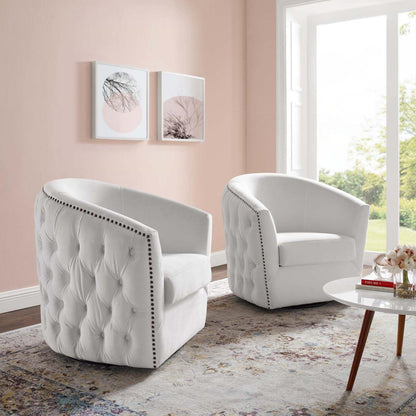 home office desk chairs | CasaFoyer Rogue Performance Velvet Swivel Armchair | Versatile & Luxurious | Living Room, Lounge, Entryway | 360 Swivel Base | Stain-Resistant Upholstery | Vintage Classic Comfort | Set of 2 | casafoyer.myshopify.com