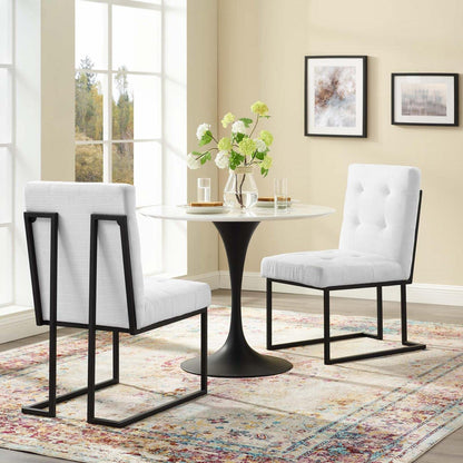 home office desk chairs | CasaFoyer Privy Dining Chair Set of 2 | Contemporary Design | Polyester Upholstery | Matte Black Stainless Steel Base | Comfortable & Durable | No Assembly Required | casafoyer.myshopify.com