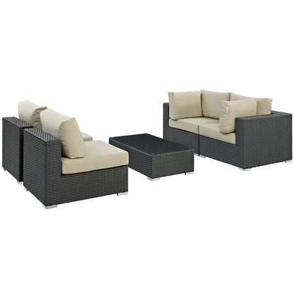 kitchen and dining room sets | CasaFoyer Sojourn Outdoor Patio Furniture Set | Sunbrella Cushions | Synthetic Rattan | UV Protection | Aluminum Frame | Coffee Table, Armless Chairs, Corners | casafoyer.myshopify.com