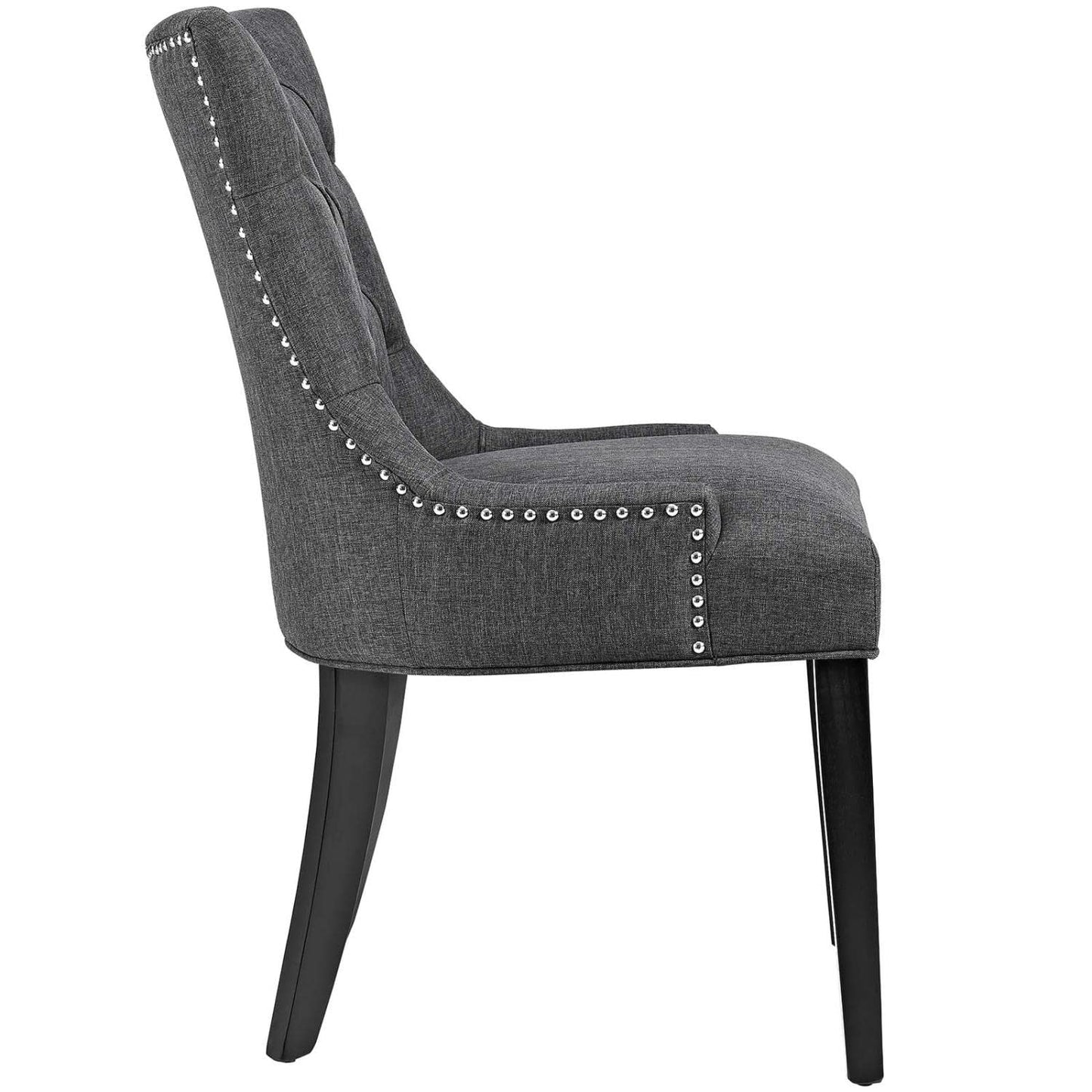 home office desk chairs | CasaFoyer Regent Dining Side Chair Set of 2 | Tufted Buttons | Nailhead Trim | Plush Cushion | Polyester Fabric | Non-Marking Foot Caps | Tapered Wood Legs | Gray | casafoyer.myshopify.com