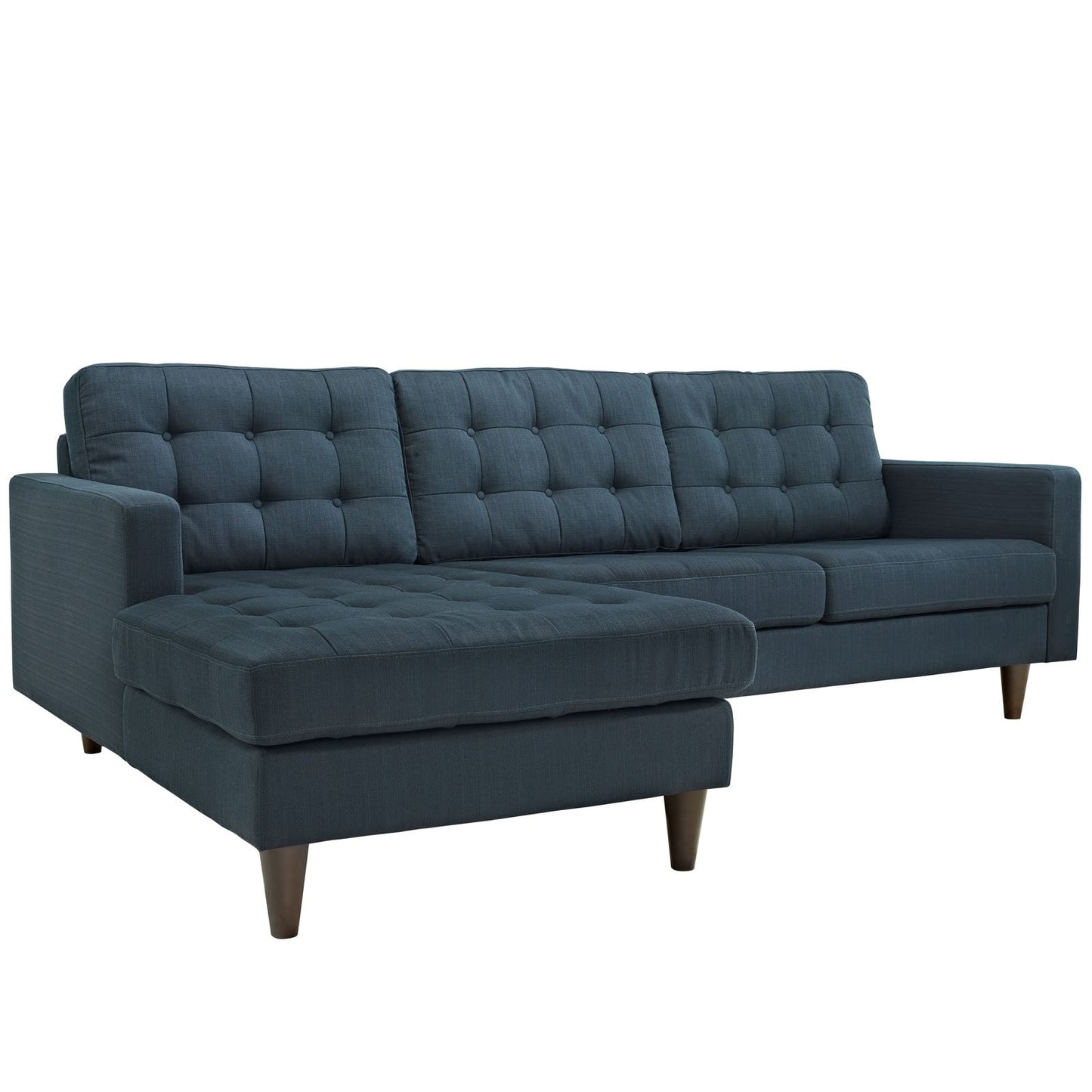 sofas | Empress Left-Arm Sectional Sofa | Luxurious Tufted Design | Solid Wood Legs | Exquisite Fabric Upholstery | Azure | casafoyer.myshopify.com
