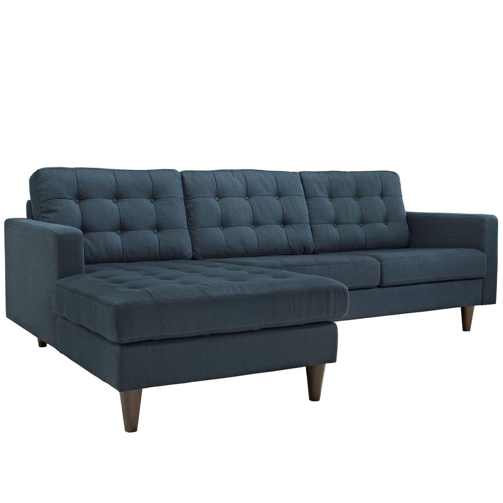 sofas | Empress Left-Arm Sectional Sofa | Luxurious Tufted Design | Solid Wood Legs | Exquisite Fabric Upholstery | Azure | casafoyer.myshopify.com