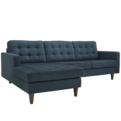 sofas | Empress Left-Arm Sectional Sofa | Luxurious Tufted Design | Solid Wood Legs | Exquisite Fabric Upholstery | Azure | casafoyer.myshopify.com