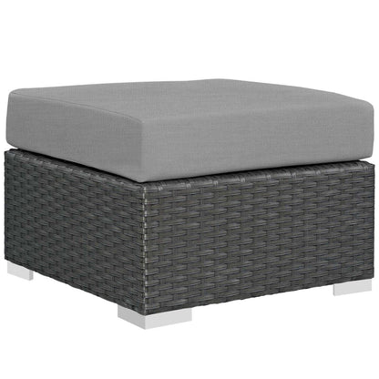 Ottoman | Sojourn Outdoor Patio Ottoman | Sturdy & Versatile Seating | Sunbrella Cushions | UV Protection | Patio, Backyard, Poolside | casafoyer.myshopify.com