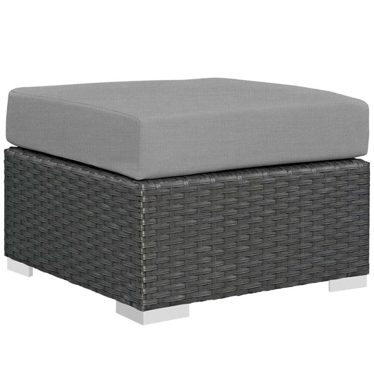 Ottoman | Sojourn Outdoor Patio Ottoman | Sturdy & Versatile Seating | Sunbrella Cushions | UV Protection | Patio, Backyard, Poolside | casafoyer.myshopify.com