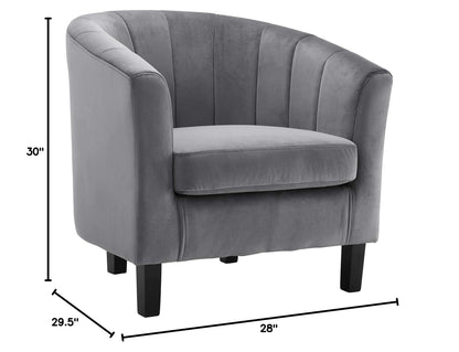 home office desk chairs | CasaFoyer Prospect Performance Velvet Armchair | Modern Twist | Stain-Resistant | Luxurious Design | Channel Tufting | Retro Modern Charm | Comfortable & Sturdy | Gray | casafoyer.myshopify.com