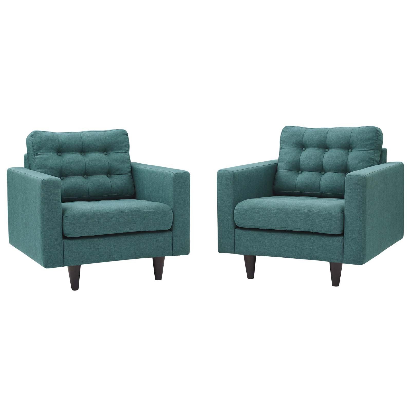 Sofa & chair Sets | Empress Upholstered Armchair Set of 2 | Exquisite Design | Tufted Buttons | Luxurious Cushions | Elegant Armrests | Solid Wood Legs | Floor Protection | Fine Fabric Upholstery | casafoyer.myshopify.com