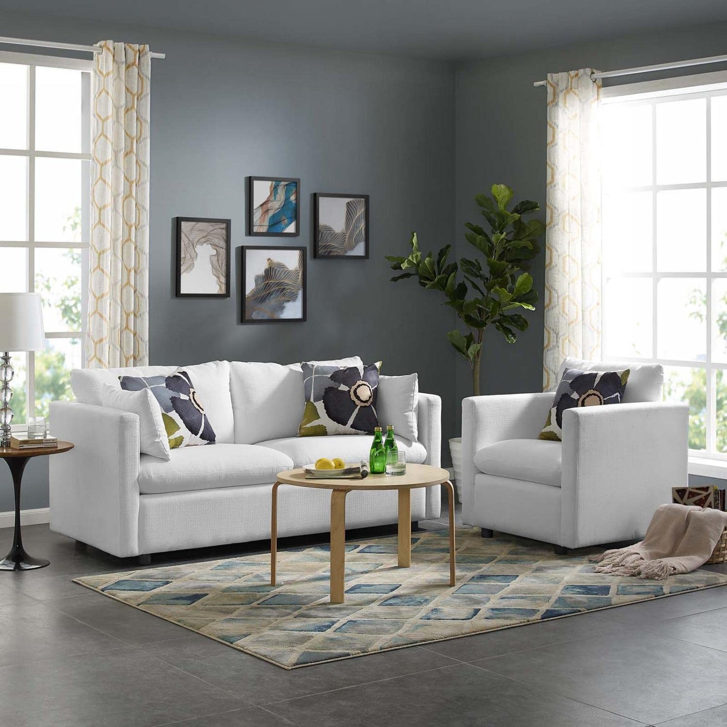 kitchen and dining room sets | CasaFoyer Activate Upholstered Fabric Sofa & Armchair Set | Cozy & Versatile | Soft Polyester Fabric | Modern Design | Easy to Unpack | White | casafoyer.myshopify.com